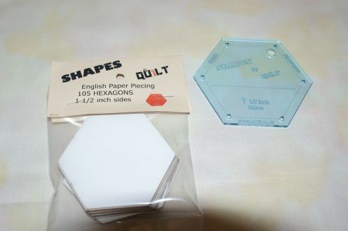 1 1/2 inch sides HEXAGON ACRYLIC TEMPLATE inc seam allowance