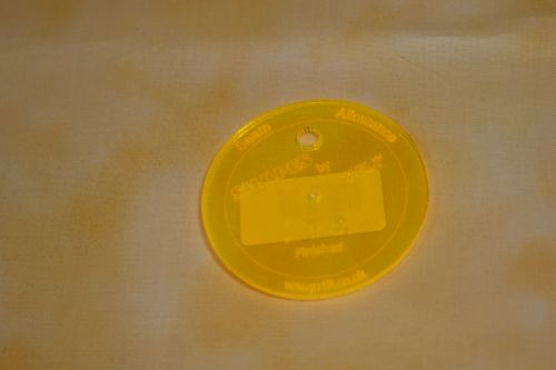 A 2 inch FINISHED ACRYLIC CIRCLE TEMPLATE