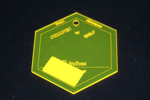 A 3 inch HEXAGON ACRYLIC TEMPLATE