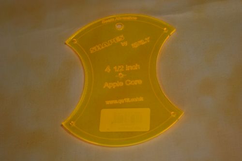 A 4 1/2 inch ACRYLIC APPLE CORE TEMPLATE