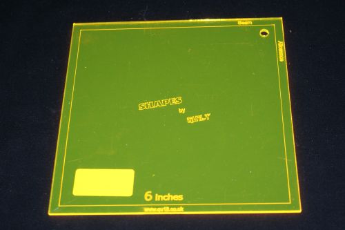 A 6 inch side SQUARE ACRYLIC TEMPLATE