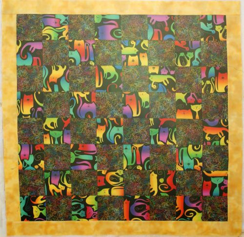 CUDDLE KITTY (Bright) QUILT KIT SIZE 36 ins x 36 ins