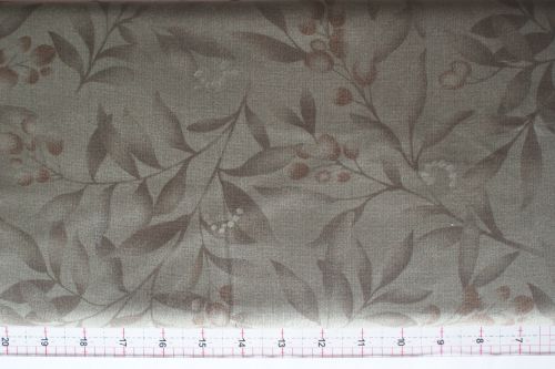 FABRIC FREEDOM JAPANESE TAUPE. GREEN/CHOC BERRY F12081Q