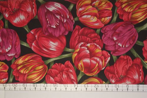 RED TULIPS FABRIC FREEDOM F950/6