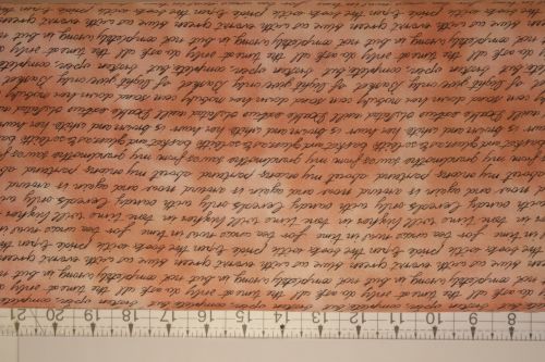 APRICOT PINK SCRIPT FABRIC FREEDOM F954/4