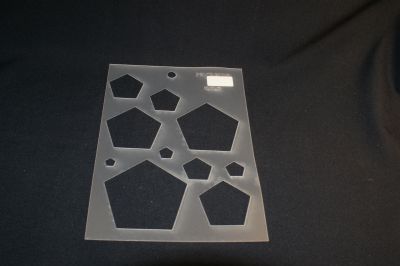 A sheet of PENTAGONS from 1/4 to 3 inches