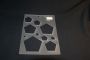 A sheet of PENTAGONS from 1/4 to 3 inches